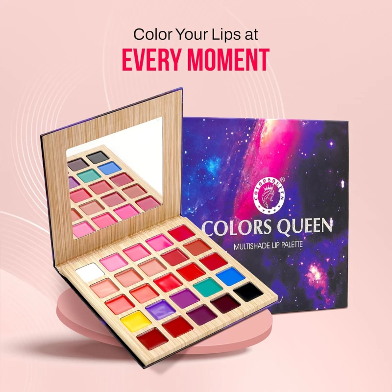 Colors Queen Multishade Lip Palette with 25 Lipstick Colors,Creamy Matte Finish Lip Colors,Feather Lightweight Formula,Versatile Color Options,Travel Friendly Lipstick Palette with Attached Mirror thumbnail 5